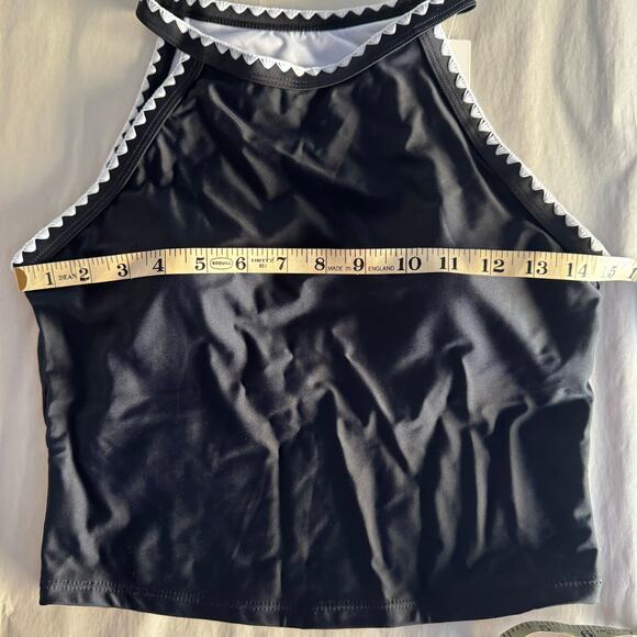 Beachsissi Tankini Two Piece Black with White Trim Swim Suit New w Tags Medium - Picture 4 of 14